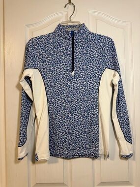 Peter Millar Womens XS Blue Floral Lightweight Sun Protection Active Wear Top